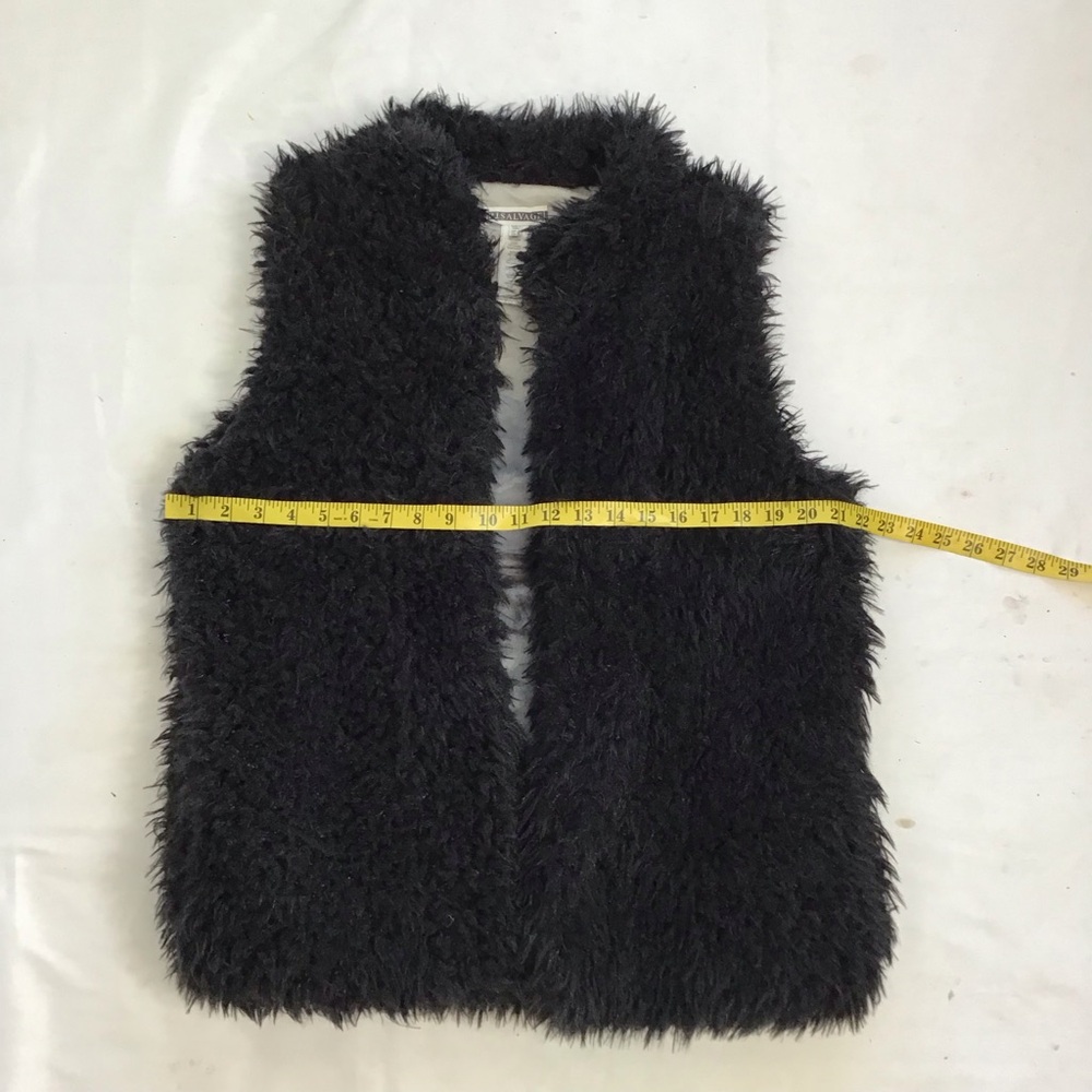 P.J. Salvage Women Classy Elegant Black Fuzzy Faux Fur Sleeveless Vest Jacket M - Picture 10 of 12